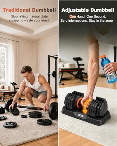 Adjustable Dumbbell Set with Quick Dial System