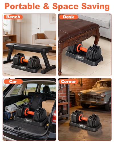 Adjustable Dumbbell Set with Quick Dial System