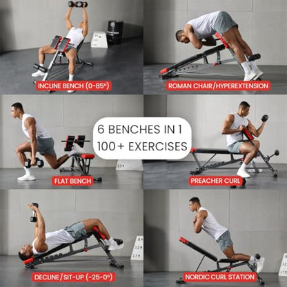 Adjustable FID Weight Bench for Home Gym