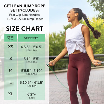 Crossrope Get Lean Weighted Jump Rope Set for Weight Loss