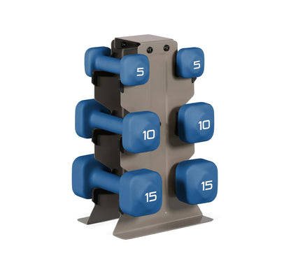 Neoprene Dumbbell Set with Storage Rack