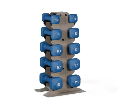 Neoprene Dumbbell Set with Storage Rack