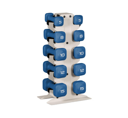 Neoprene Dumbbell Set with Storage Rack