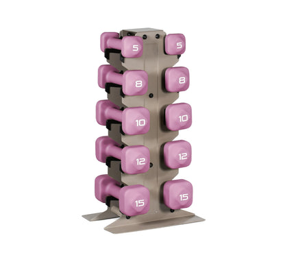 Neoprene Dumbbell Set with Storage Rack