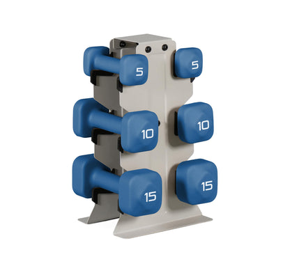 Neoprene Dumbbell Set with Storage Rack