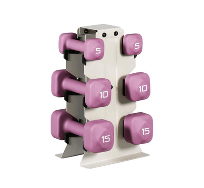 Neoprene Dumbbell Set with Storage Rack