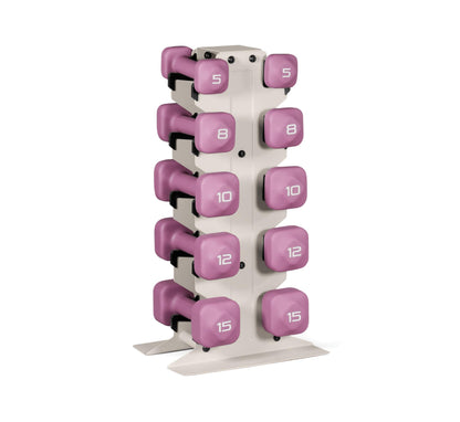 Neoprene Dumbbell Set with Storage Rack