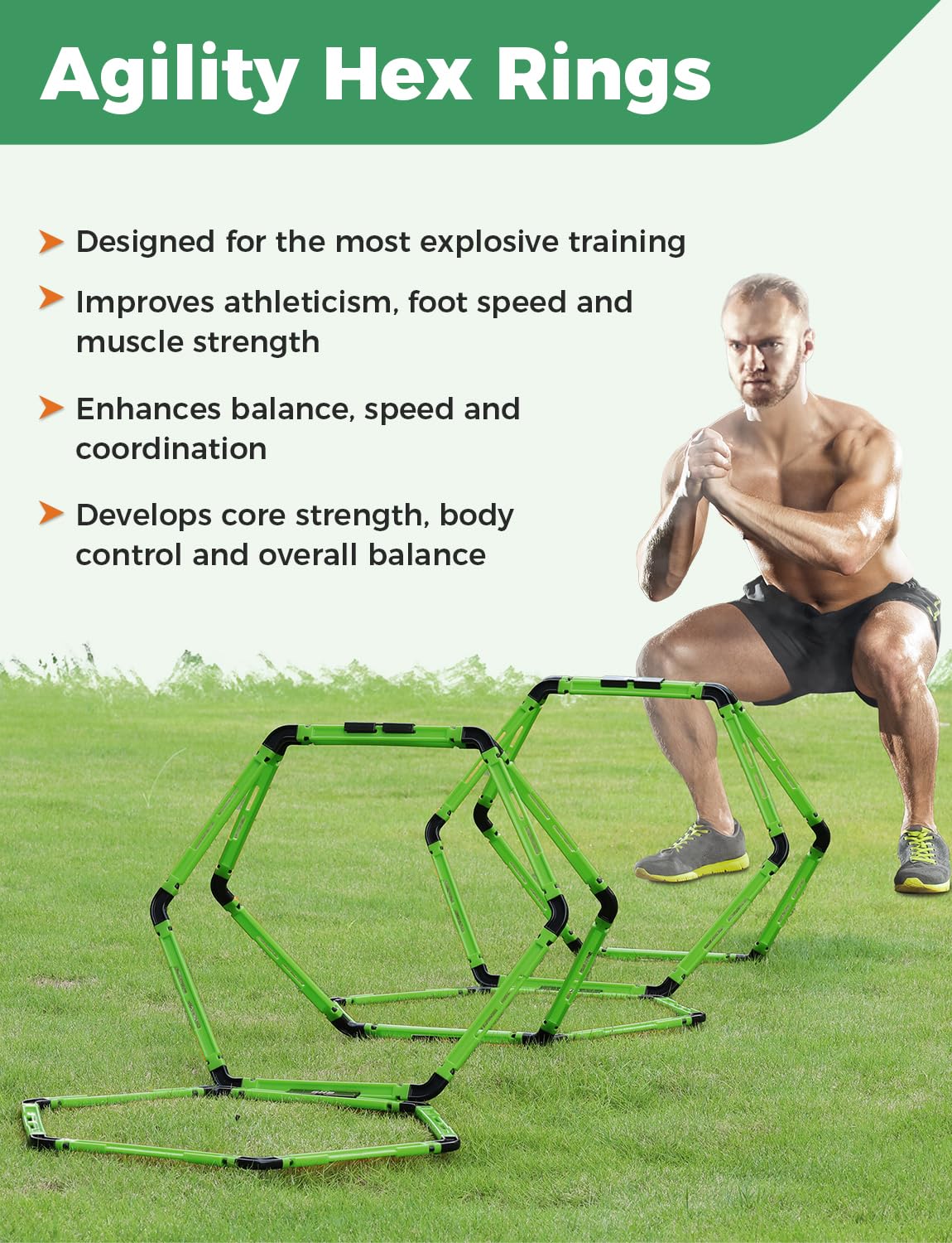 Hex Agility Rings for Speed Footwork Training