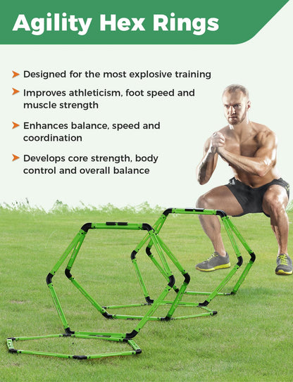 Hex Agility Rings for Speed Footwork Training