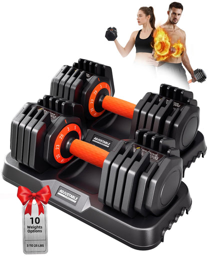 Adjustable Dumbbell Set with Quick Dial System