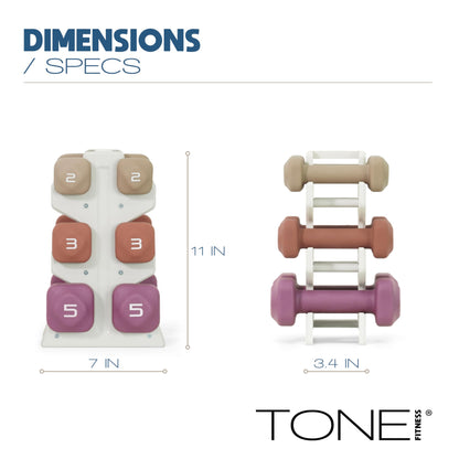 Neoprene Dumbbell Set with Storage Rack