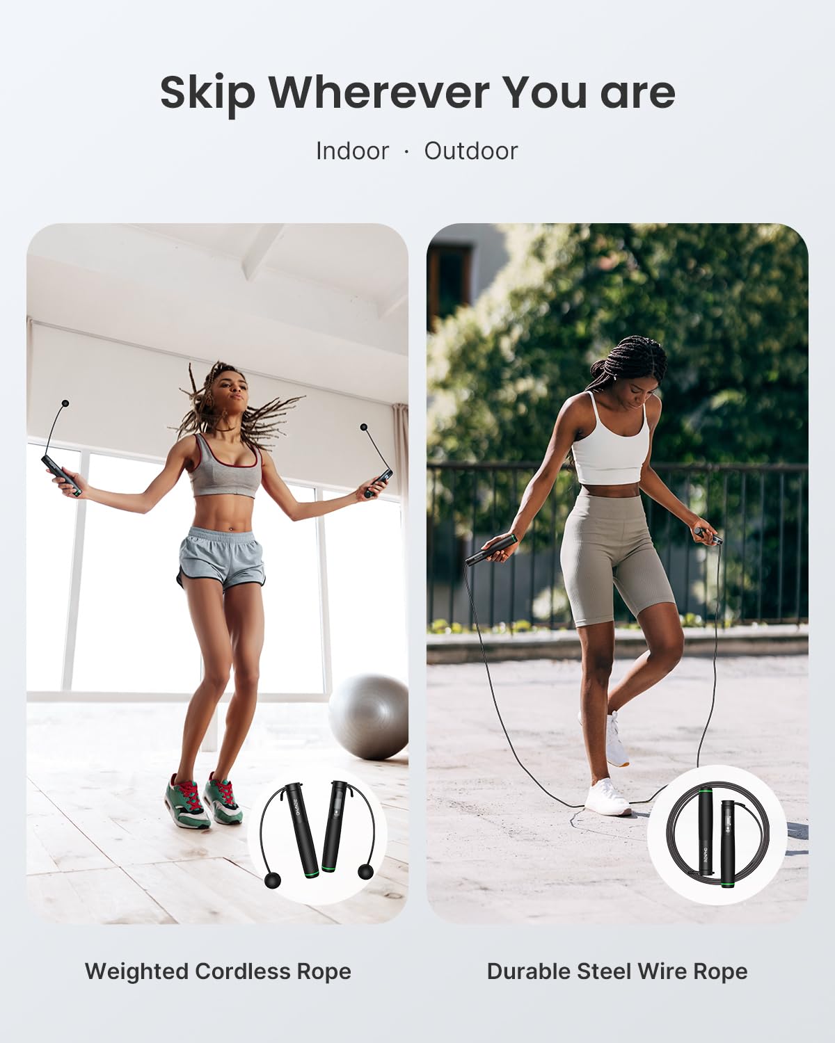 Smart Cordless Jump Rope with Counter Tracking