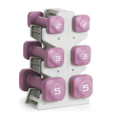 Neoprene Dumbbell Set with Storage Rack