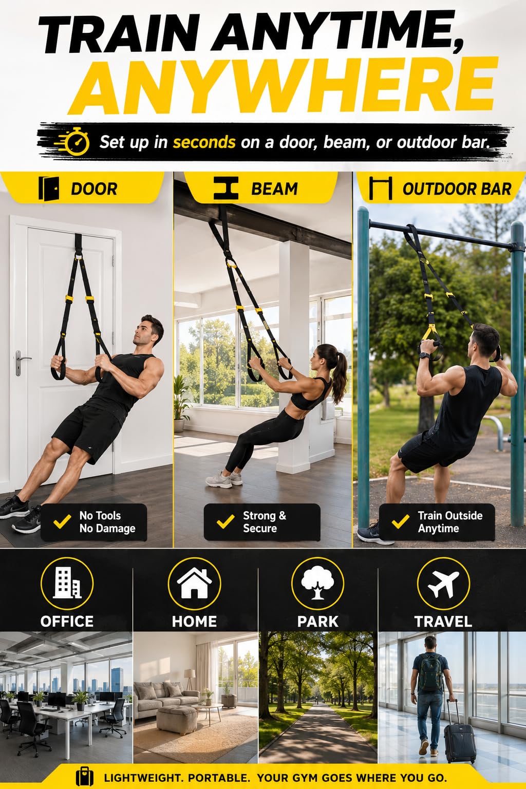 Suspension Trainer System for Full Body Workouts