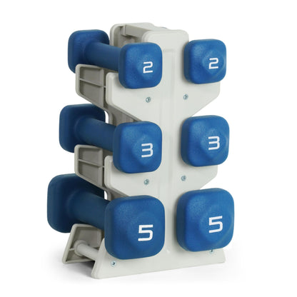 Neoprene Dumbbell Set with Storage Rack