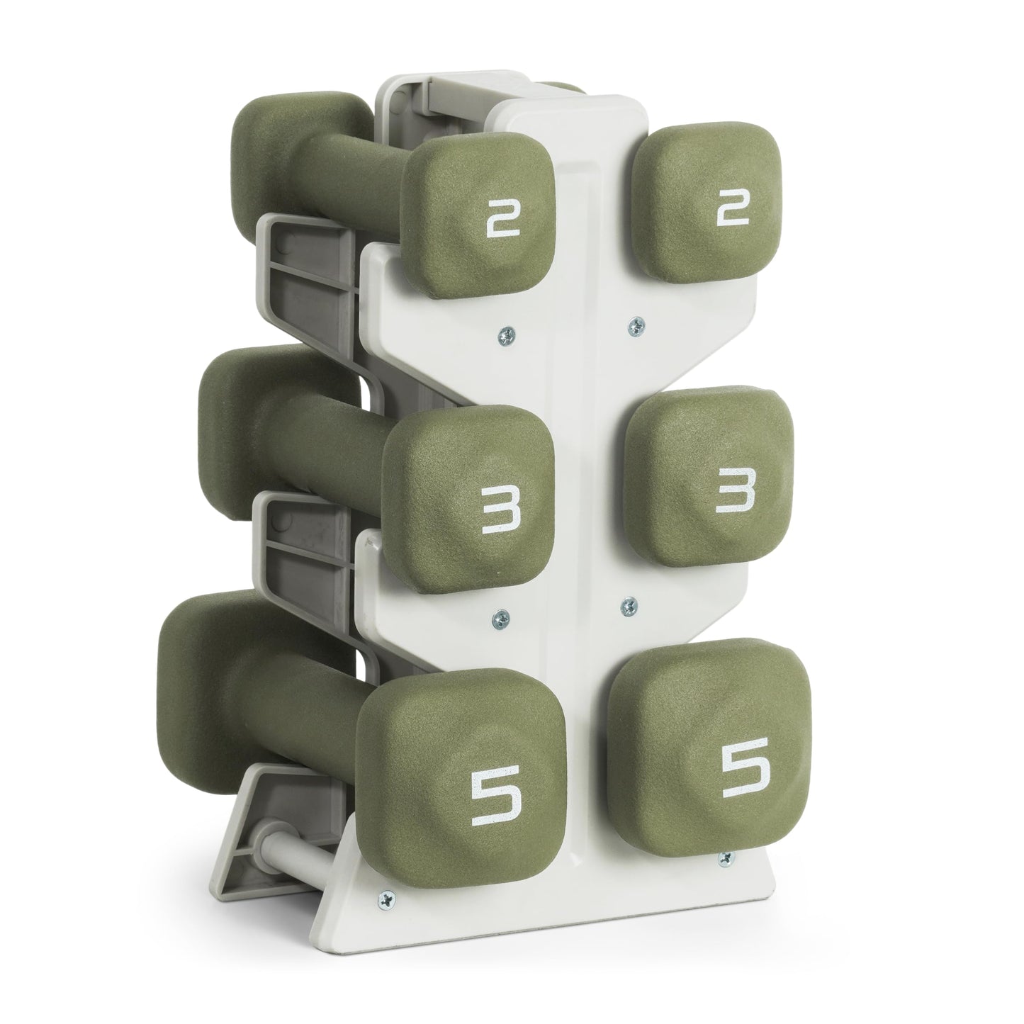 Neoprene Dumbbell Set with Storage Rack