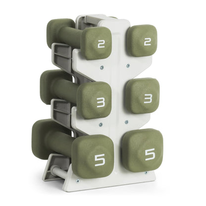 Neoprene Dumbbell Set with Storage Rack