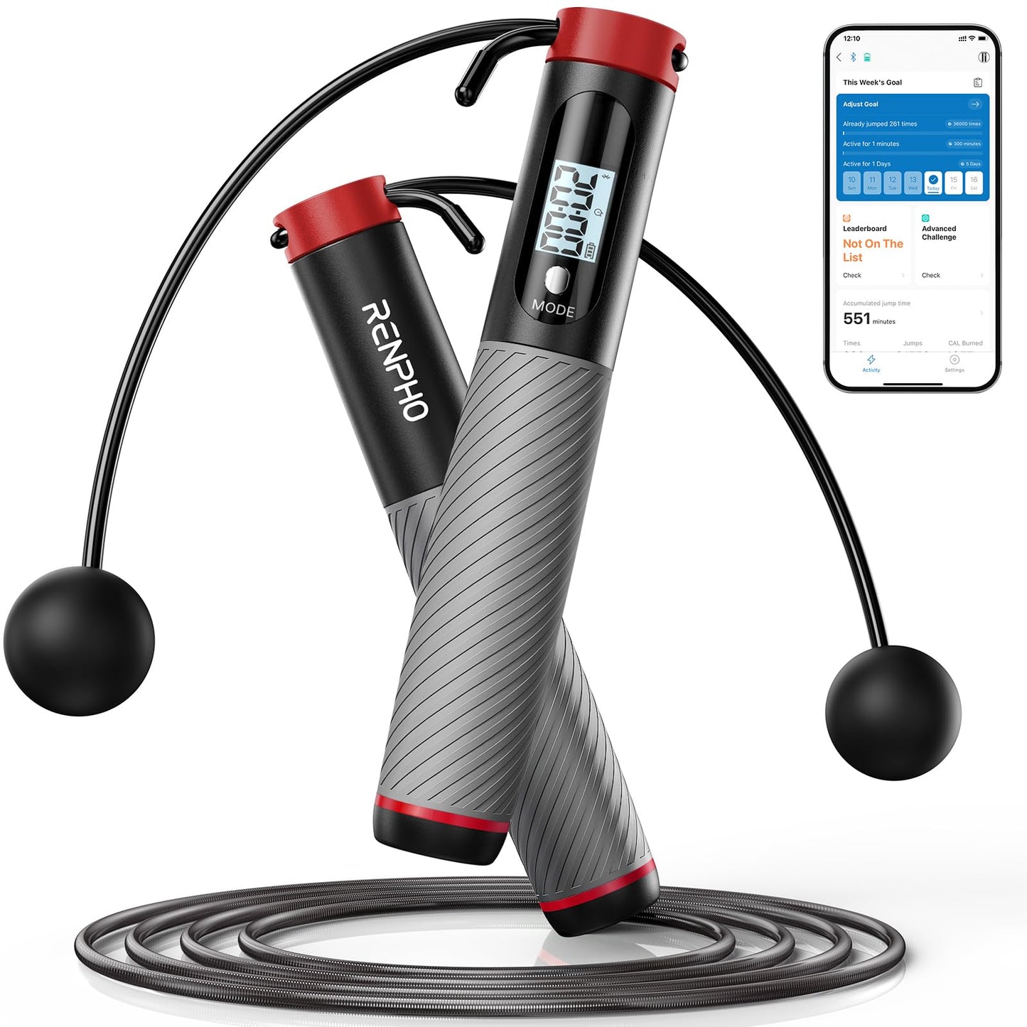 Smart Cordless Jump Rope with Counter Tracking