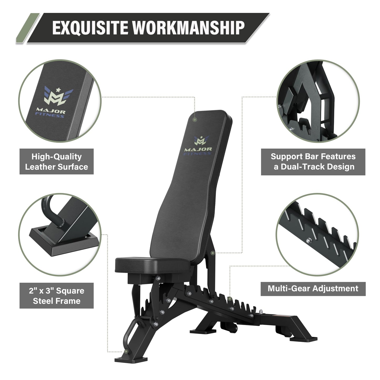 Adjustable Strength Training Bench for Home Gym