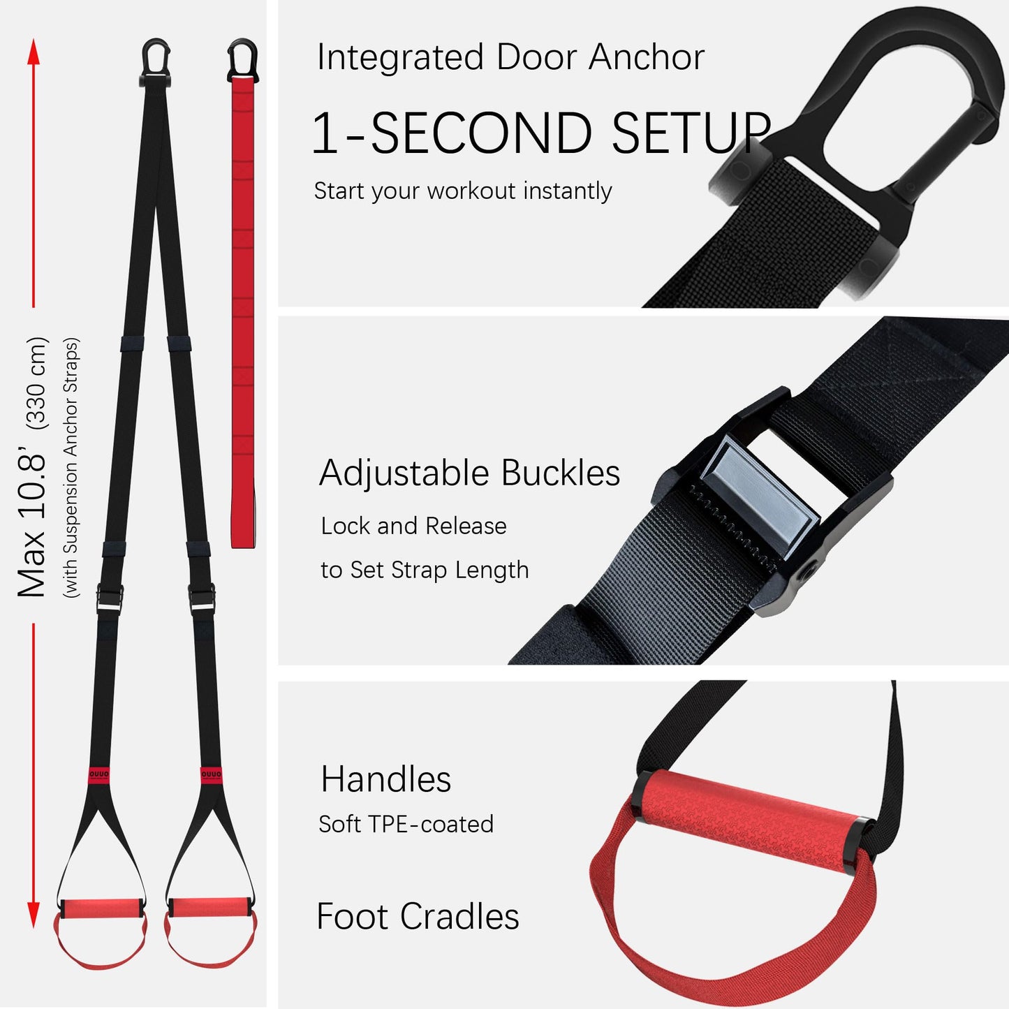 Suspension Straps with Door Anchor for Training