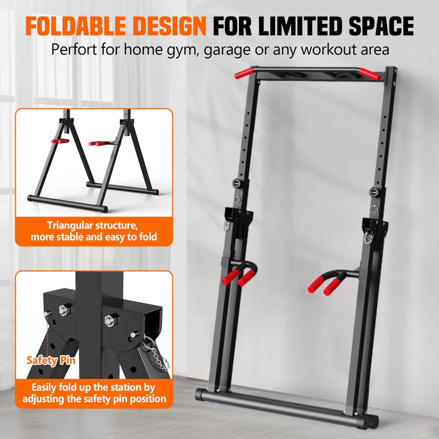 Foldable Power Tower for Home Gym Training