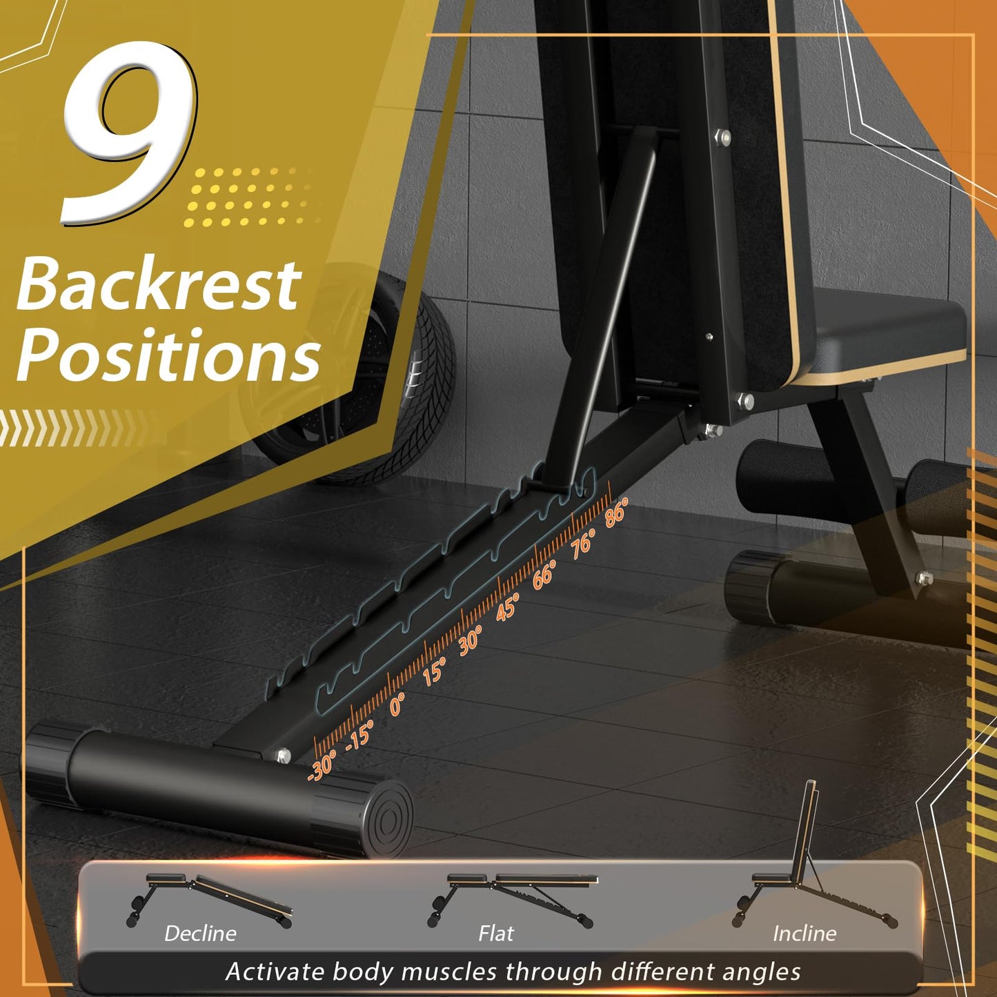 Adjustable Foldable Weight Bench for Home Gym