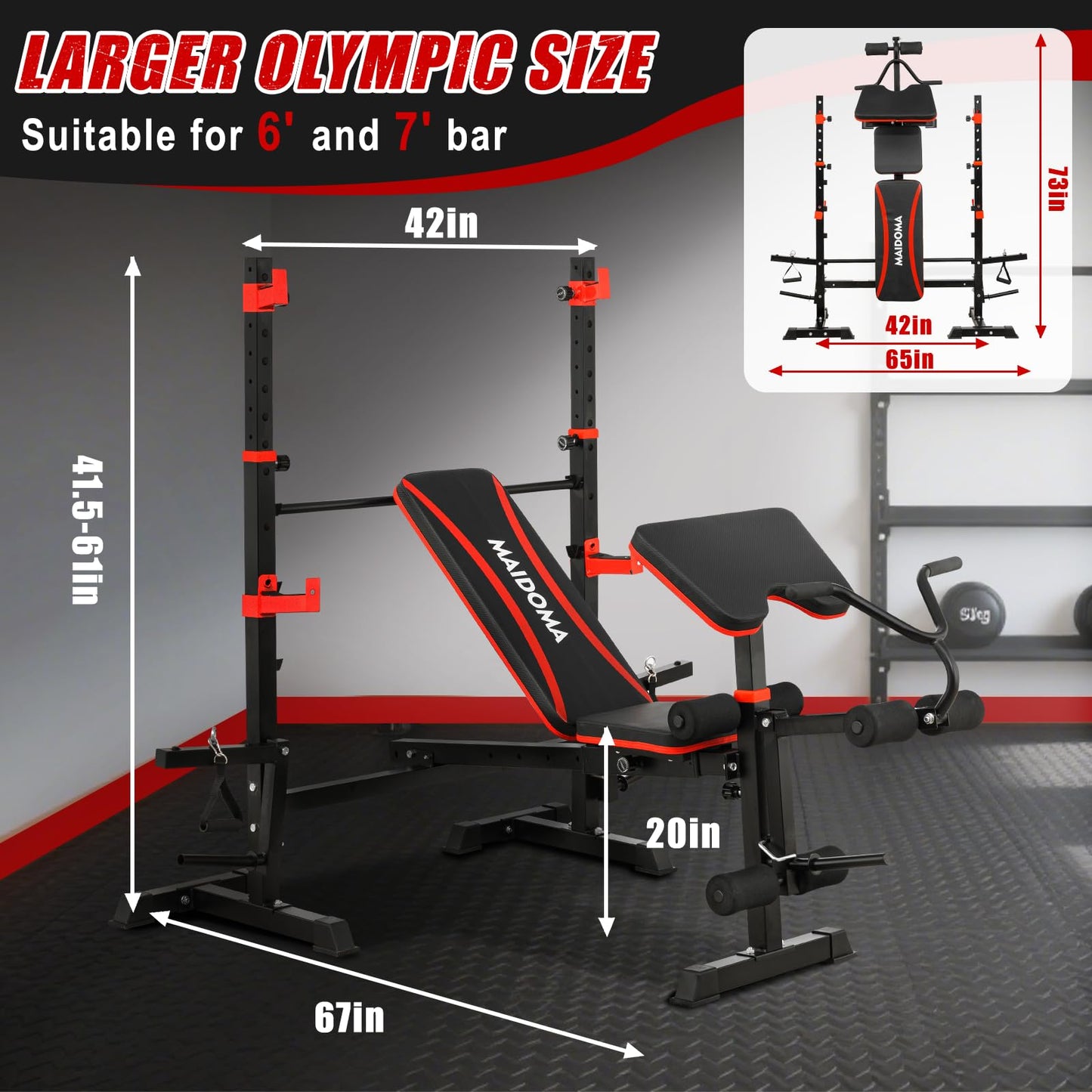8-in-1 Adjustable Weight Bench for Home Gym