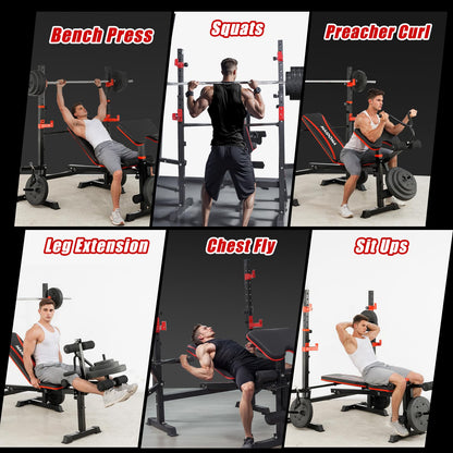 8-in-1 Adjustable Weight Bench for Home Gym