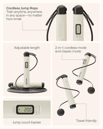 Cordless Jump Rope with Counter for Workouts