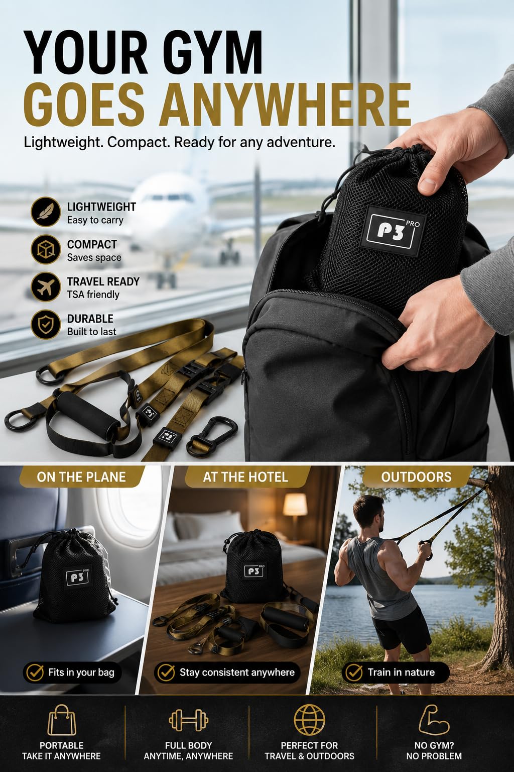 Suspension Trainer System for Full Body Workouts