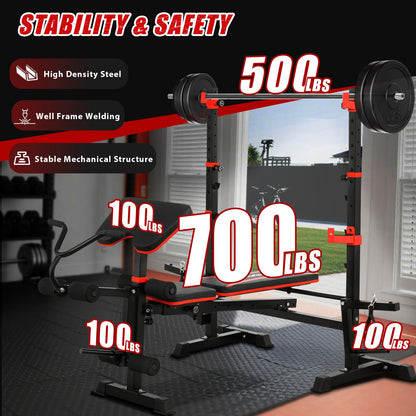 8-in-1 Adjustable Weight Bench for Home Gym