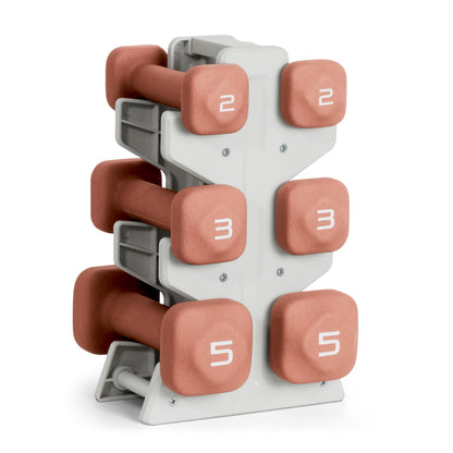 Neoprene Dumbbell Set with Storage Rack