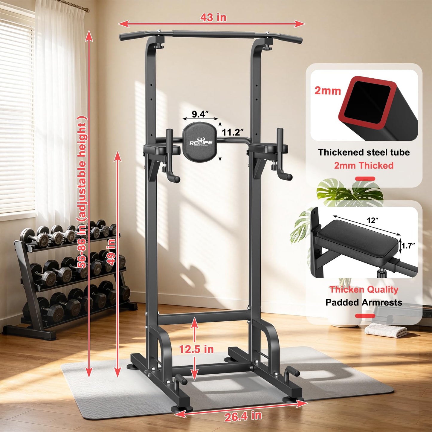 Free Standing Power Tower for Home Gym