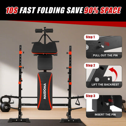 8-in-1 Adjustable Weight Bench for Home Gym