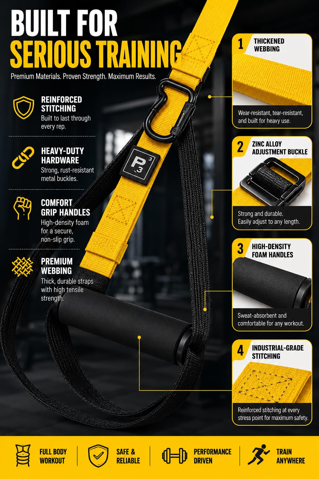 Suspension Trainer System for Full Body Workouts