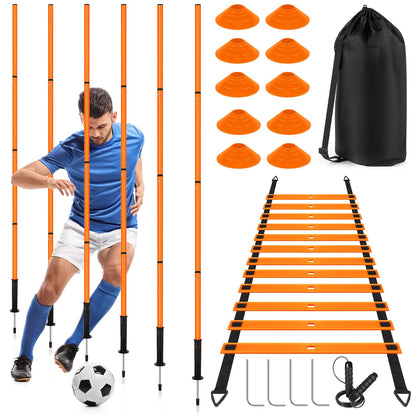Soccer Agility Training Set with Poles & Ladder