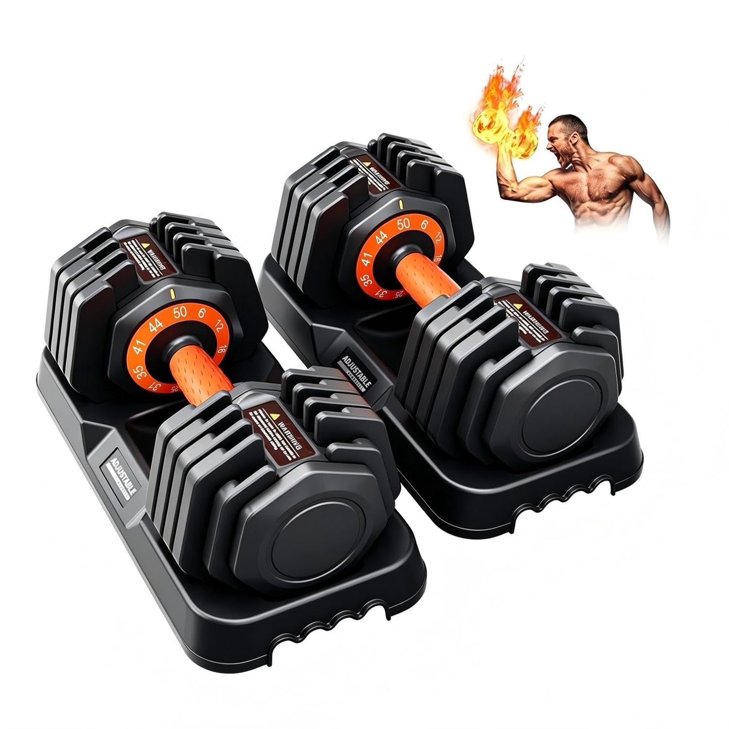 Adjustable Dumbbell Set with Quick Dial System