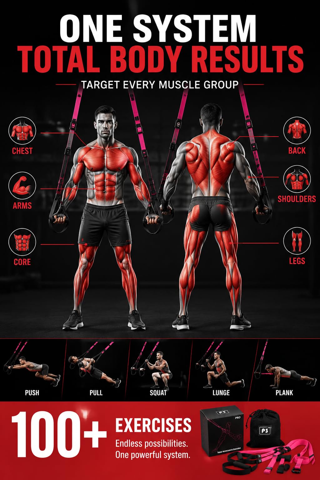 Suspension Trainer System for Full Body Workouts