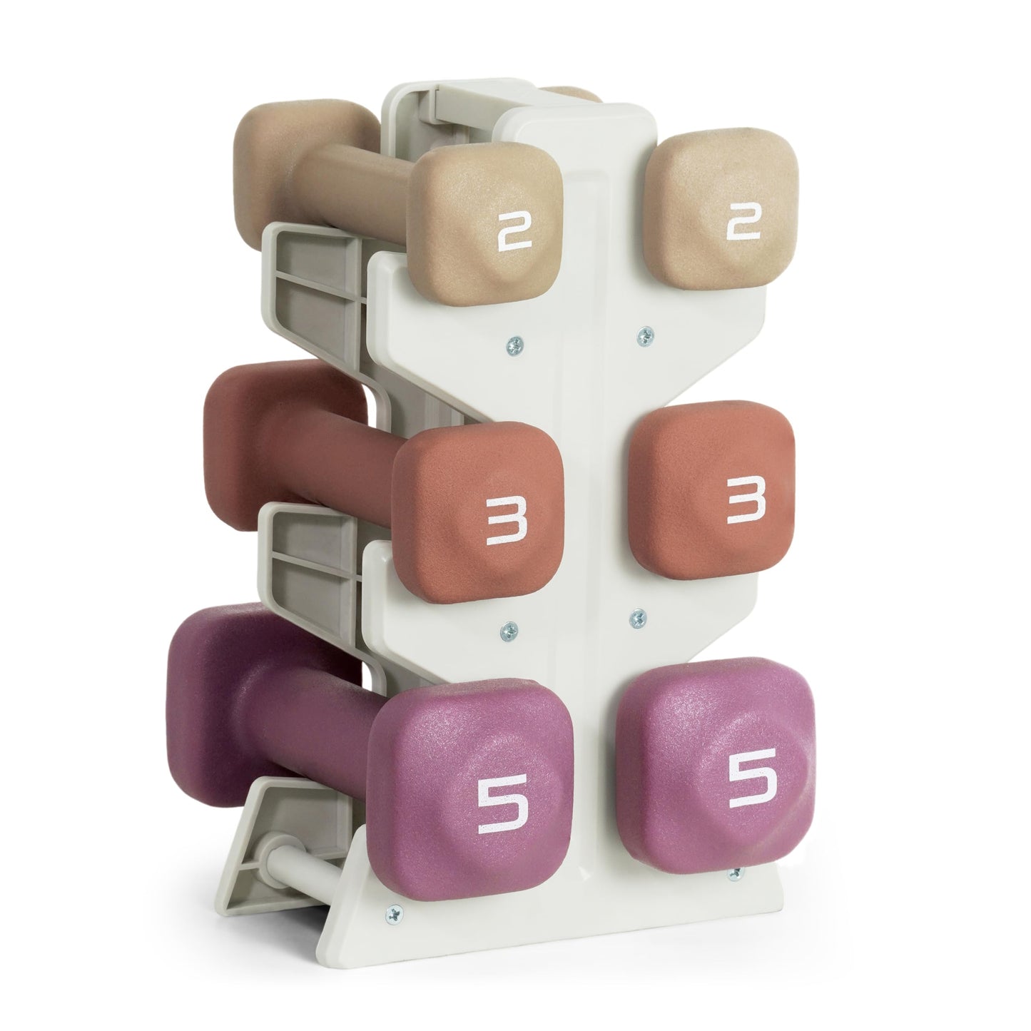 Neoprene Dumbbell Set with Storage Rack