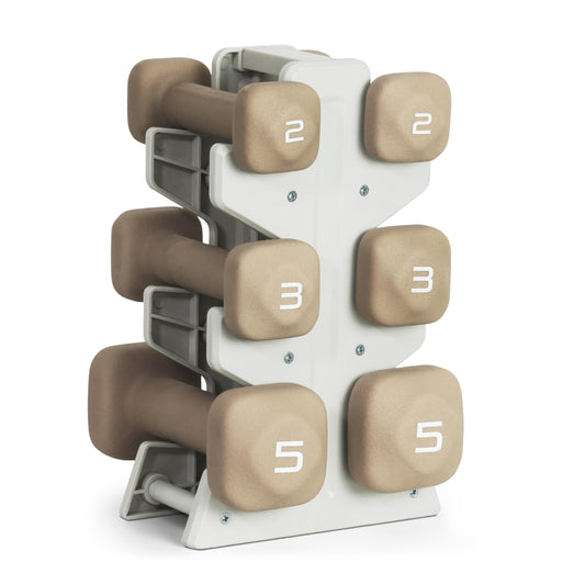 Neoprene Dumbbell Set with Storage Rack