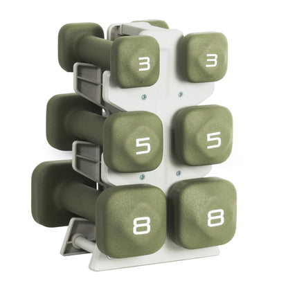 Neoprene Dumbbell Set with Storage Rack
