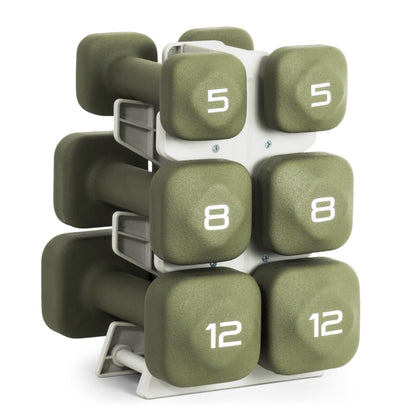 Neoprene Dumbbell Set with Storage Rack