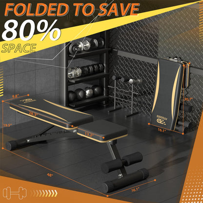 Adjustable Foldable Weight Bench for Home Gym