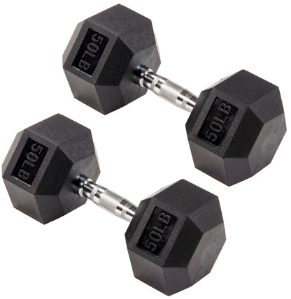 Rubber Coated Hex Dumbbells for Home Training
