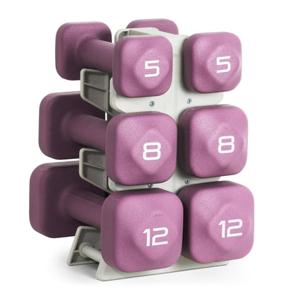 Neoprene Dumbbell Set with Storage Rack