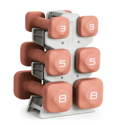 Neoprene Dumbbell Set with Storage Rack
