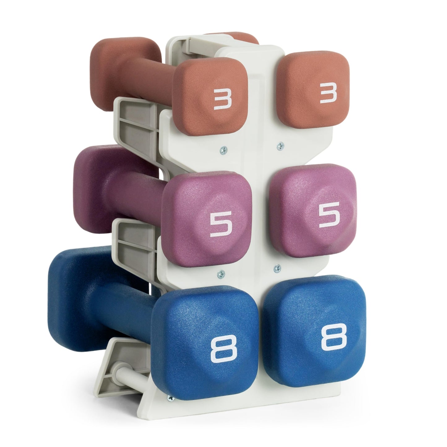 Neoprene Dumbbell Set with Storage Rack
