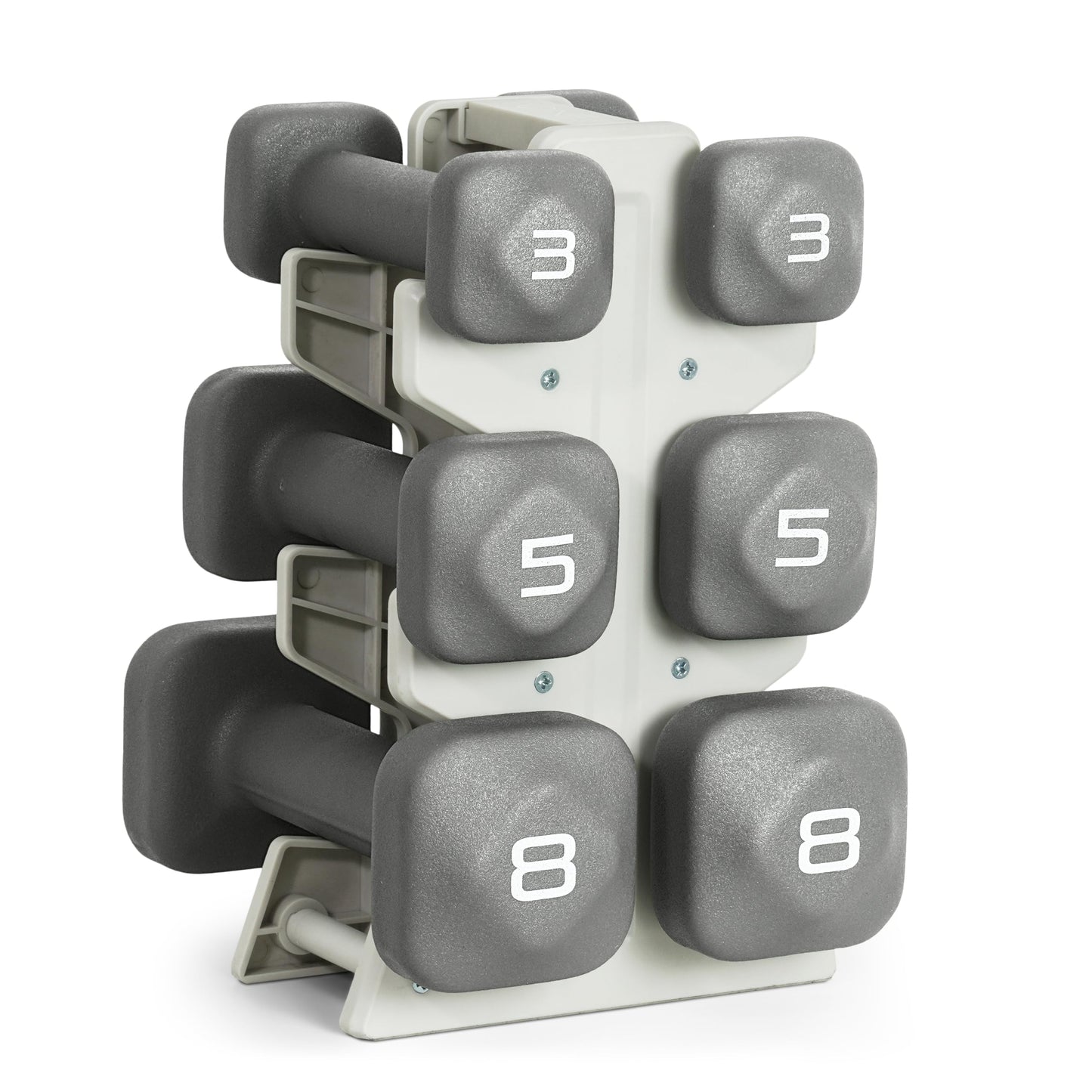 Neoprene Dumbbell Set with Storage Rack