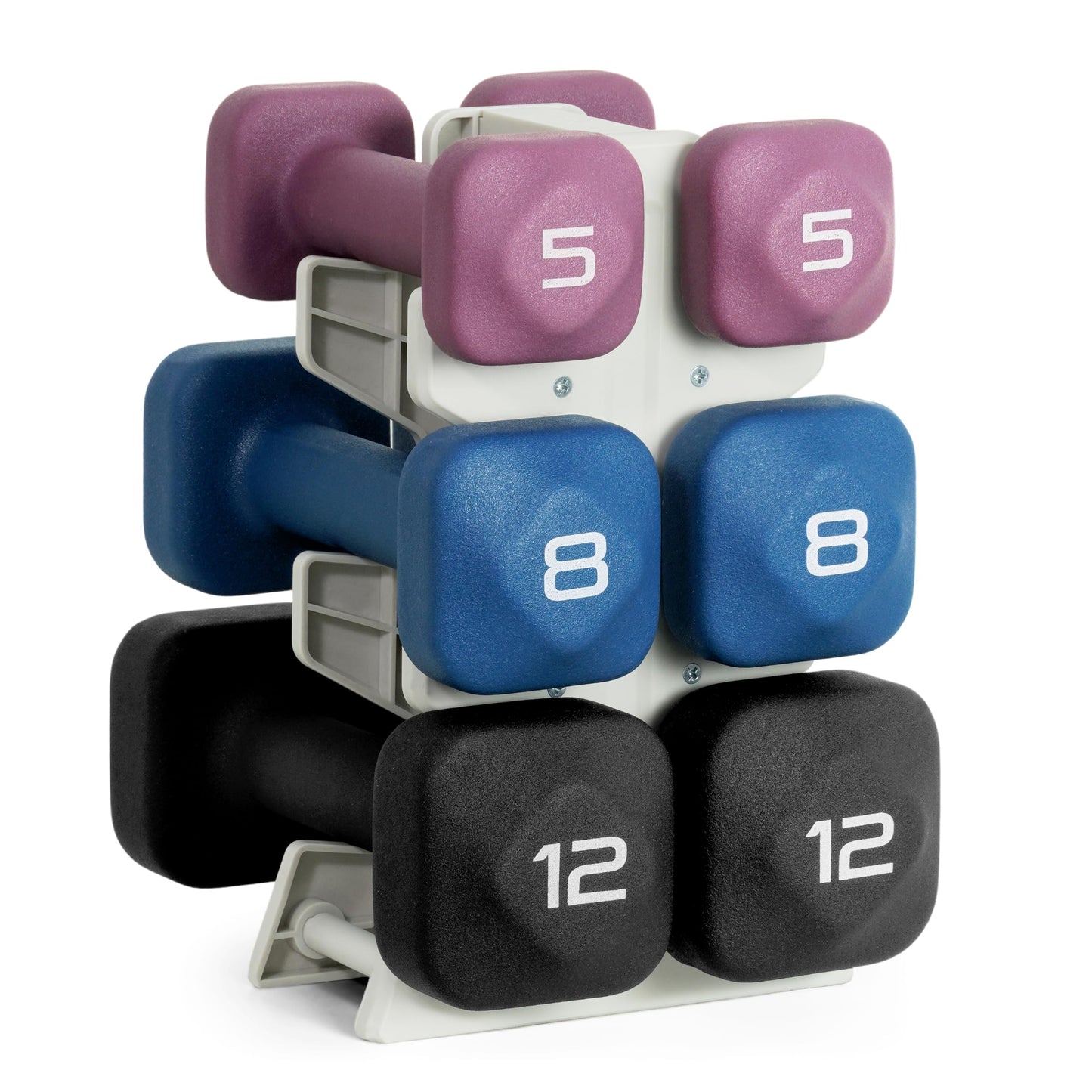 Neoprene Dumbbell Set with Storage Rack