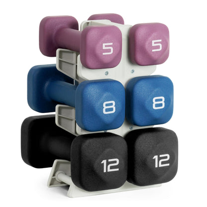 Neoprene Dumbbell Set with Storage Rack
